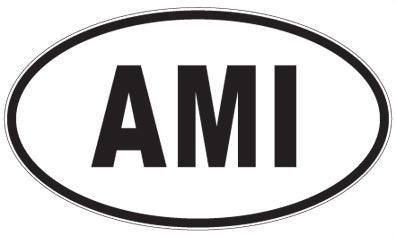 AMI - 3 Letter Initials Oval Sticker