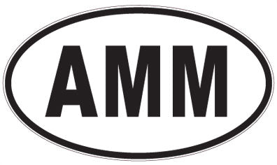 AMM - 3 Letter Initials Oval Sticker