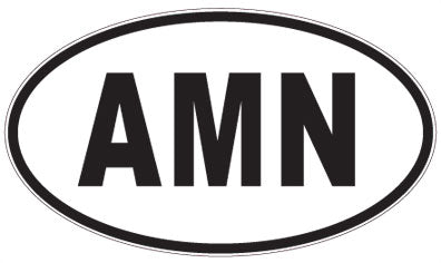 AMN - 3 Letter Initials Oval Sticker