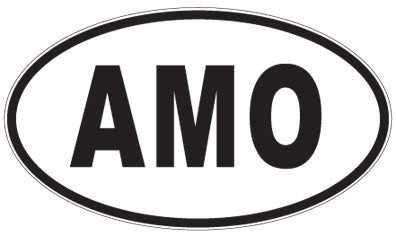 AMO - 3 Letter Initials Oval Sticker