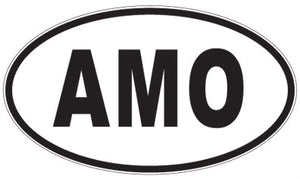 AMO - 3 Letter Initials Oval Sticker