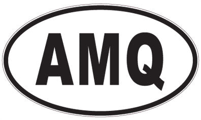 AMQ - 3 Letter Initials Oval Sticker