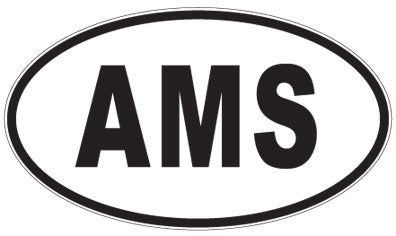 AMS - 3 Letter Initials Oval Sticker