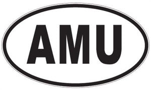 AMU - 3 Letter Initials Oval Sticker