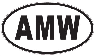 AMW - 3 Letter Initials Oval Sticker