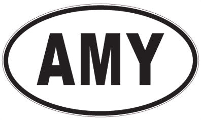 AMY - 3 Letter Initials Oval Sticker