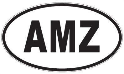 AMZ - 3 Letter Initials Oval Sticker