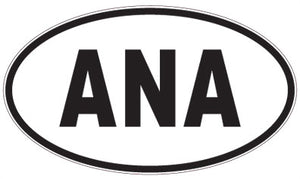 ANA - 3 Letter Initials Oval Sticker