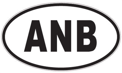 ANB - 3 Letter Initials Oval Magnet
