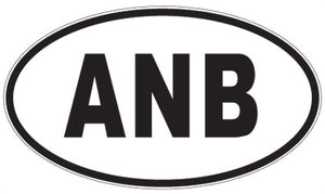 ANB - 3 Letter Initials Oval Sticker