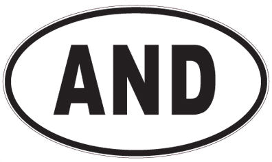 AND - 3 Letter Initials Oval Sticker