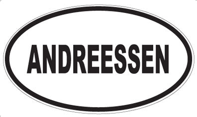 ANDREESSEN - Oval Sticker