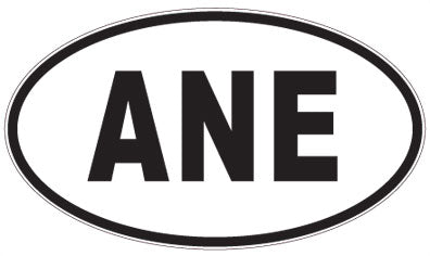 ANE - 3 Letter Initials Oval Sticker