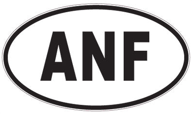 ANF - 3 Letter Initials Oval Sticker
