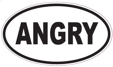 ANGRY - Oval Magnet