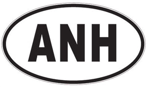 ANH - 3 Letter Initials Oval Sticker