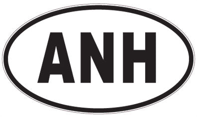 ANH - 3 Letter Initials Oval Magnet