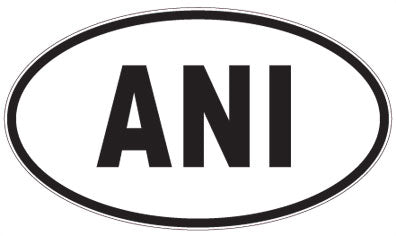 ANI - 3 Letter Initials Oval Sticker