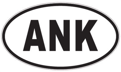 ANK - 3 Letter Initials Oval Sticker