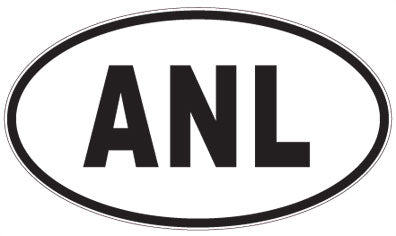 ANL - 3 Letter Initials Oval Sticker
