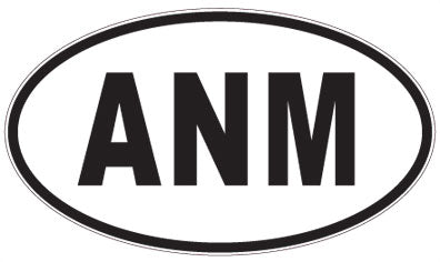 ANM - 3 Letter Initials Oval Magnet