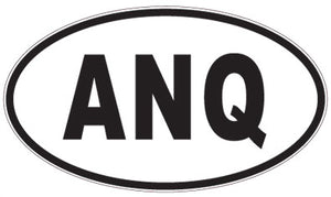 ANQ - 3 Letter Initials Oval Sticker