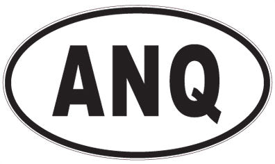 ANQ - 3 Letter Initials Oval Magnet