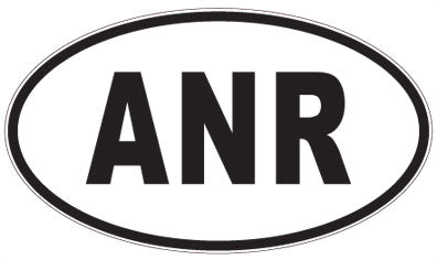 ANR - 3 Letter Initials Oval Sticker