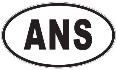 ANS - 3 Letter Initials Oval Sticker