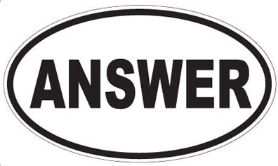 ANSWER - Oval Sticker
