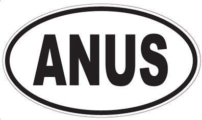 ANUS - Oval Sticker