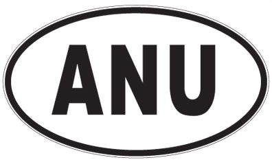 ANU - 3 Letter Initials Oval Sticker