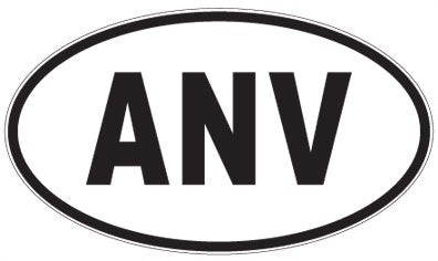 ANV - 3 Letter Initials Oval Sticker