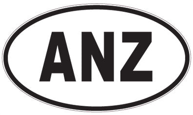 ANZ - 3 Letter Initials Oval Sticker
