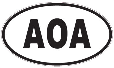 AOA - 3 Letter Initials Oval Sticker