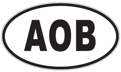 AOB - 3 Letter Initials Oval Sticker
