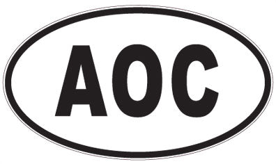 AOC - 3 Letter Initials Oval Sticker