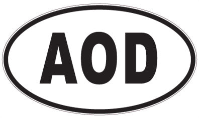 AOD - 3 Letter Initials Oval Sticker
