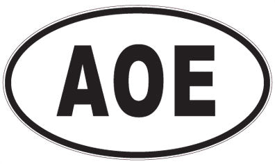 AOE - 3 Letter Initials Oval Sticker
