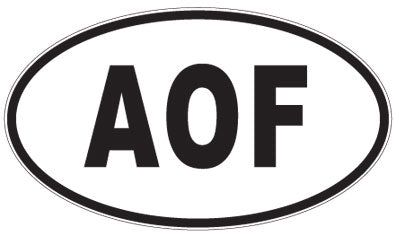 AOF - 3 Letter Initials Oval Sticker
