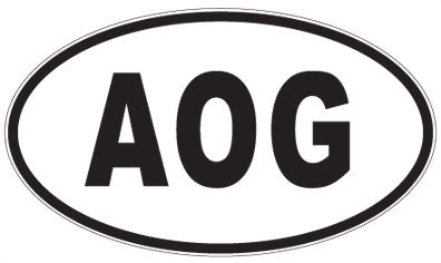 AOG - 3 Letter Initials Oval Magnet