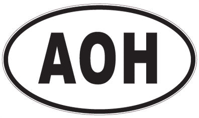AOH - 3 Letter Initials Oval Sticker
