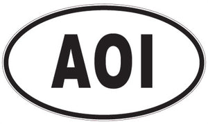 AOI - 3 Letter Initials Oval Sticker