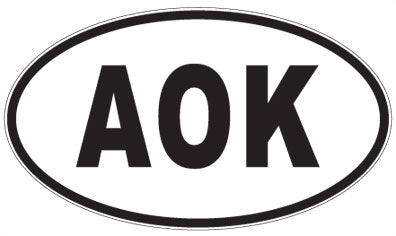 AOK - 3 Letter Initials Oval Sticker