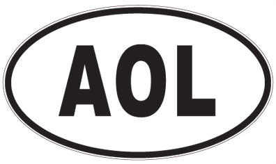 AOL - 3 Letter Initials Oval Sticker