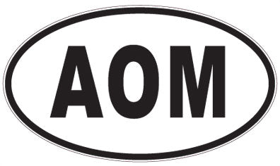 AOM - 3 Letter Initials Oval Sticker