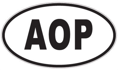 AOP - 3 Letter Initials Oval Sticker