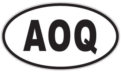 AOQ - 3 Letter Initials Oval Sticker