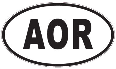 AOR - 3 Letter Initials Oval Sticker