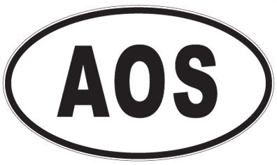 AOS - 3 Letter Initials Oval Sticker